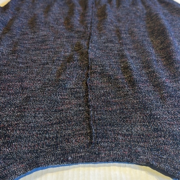 Free People oversized purple black magenta V neck 3 button sweater low high back - Picture 9 of 11